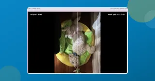 ToolsTray's image compressor splitting a 3 MB phone photo down the middle: the original on one side of the divider, its 522.7 KB WebP copy on the other.